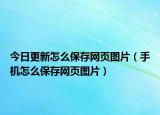 今日更新怎么保存网页图片（手机怎么保存网页图片）