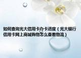 如何查询光大信用卡办卡进度（光大银行信用卡网上商城购物怎么查看物流）