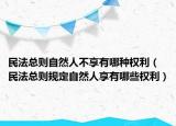 民法总则自然人不享有哪种权利（民法总则规定自然人享有哪些权利）