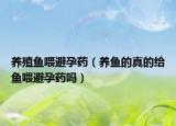 养殖鱼喂避孕药（养鱼的真的给鱼喂避孕药吗）