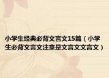 小学生经典必背文言文15篇（小学生必背文言文注意是文言文文言文）