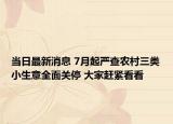 当日最新消息 7月起严查农村三类小生意全面关停 大家赶紧看看