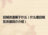 旧城改造属于什么（什么是旧城区改造简介介绍）