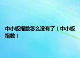 中小板指数怎么没有了（中小板指数）