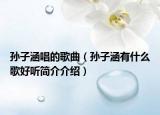 孙子涵唱的歌曲（孙子涵有什么歌好听简介介绍）