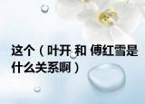 这个（叶开 和 傅红雪是什么关系啊）