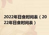 2022年日食时间表（2022年日食时间表）