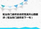 轮台东门送君去去时雪满天山路翻译（轮台东门送君去下一句）