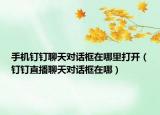 手机钉钉聊天对话框在哪里打开（钉钉直播聊天对话框在哪）