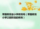 早期教育是小学教育吗（早期教育 小学以前阶段的教育）