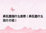 弄瓦是指什么意思（弄瓦是什么简介介绍）