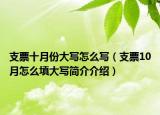 支票十月份大写怎么写（支票10月怎么填大写简介介绍）