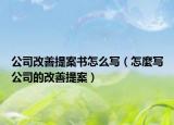 公司改善提案书怎么写（怎麼写公司的改善提案）