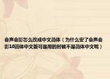 会声会影怎么改成中文简体（为什么安了会声会影10简体中文版可是用的时候不是简体中文呢）