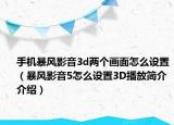手机暴风影音3d两个画面怎么设置（暴风影音5怎么设置3D播放简介介绍）