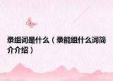 录组词是什么（录能组什么词简介介绍）