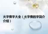 火字旁字大全（火字旁的字简介介绍）