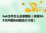 bak文件怎么还原图标（恢复BAK文件图标问题简介介绍）