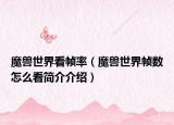 魔兽世界看帧率（魔兽世界帧数怎么看简介介绍）