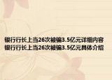 银行行长上当26次被骗3.5亿元详细内容 银行行长上当26次被骗3.5亿元具体介绍