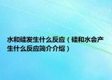 水和硅发生什么反应（硅和水会产生什么反应简介介绍）