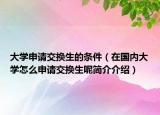大学申请交换生的条件（在国内大学怎么申请交换生呢简介介绍）