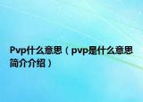 Pvp什么意思（pvp是什么意思简介介绍）