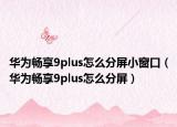 华为畅享9plus怎么分屏小窗口（华为畅享9plus怎么分屏）