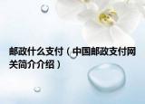 邮政什么支付（中国邮政支付网关简介介绍）