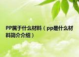 PP属于什么材料（pp是什么材料简介介绍）