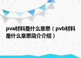 pva材料是什么意思（pvb材料是什么意思简介介绍）