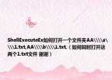 ShellExecuteEx如何打开一个文件夹AA\\a\\1.txt,AA\\b\\1.txt,（如何同时打开这两个1.txt文件 谢谢）
