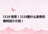 1118 意思（1118是什么意思你懂吗简介介绍）