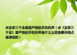 求夏家三千金里面严格的手机铃声（求《夏家三千金》里严格的手机铃声是什么么歌曲要详细点是谁唱的）