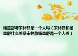杨童舒与宋林静是一个人吗（宋林静和杨童舒什么关系宋林静杨童舒是一个人吗）