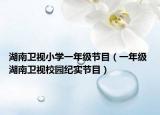 湖南卫视小学一年级节目（一年级 湖南卫视校园纪实节目）