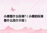 小康是什么标准?（小康的标准是什么简介介绍）