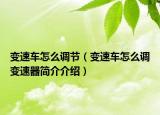变速车怎么调节（变速车怎么调变速器简介介绍）