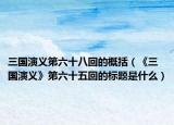 三国演义第六十八回的概括（《三国演义》第六十五回的标题是什么）