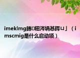 imeklmg鏄粈涔堝惎鍔ㄩ」（imscmig是什么启动项）