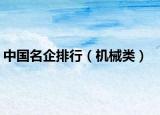 中国名企排行（机械类）