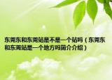 东莞东和东莞站是不是一个站吗（东莞东和东莞站是一个地方吗简介介绍）