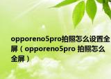 opporeno5pro拍照怎么设置全屏（opporeno5pro 拍照怎么全屏）