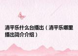 清平乐什么台播出（清平乐哪里播出简介介绍）