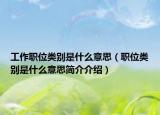 工作职位类别是什么意思（职位类别是什么意思简介介绍）