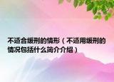 不适合缓刑的情形（不适用缓刑的情况包括什么简介介绍）