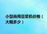 小型商用豆浆机价格（大概多少）