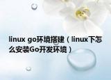 linux go环境搭建（linux下怎么安装Go开发环境）