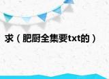 求（肥厨全集要txt的）