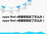 oppo find x锁屏密码忘了怎么办（oppo find x锁屏密码忘了怎么办）